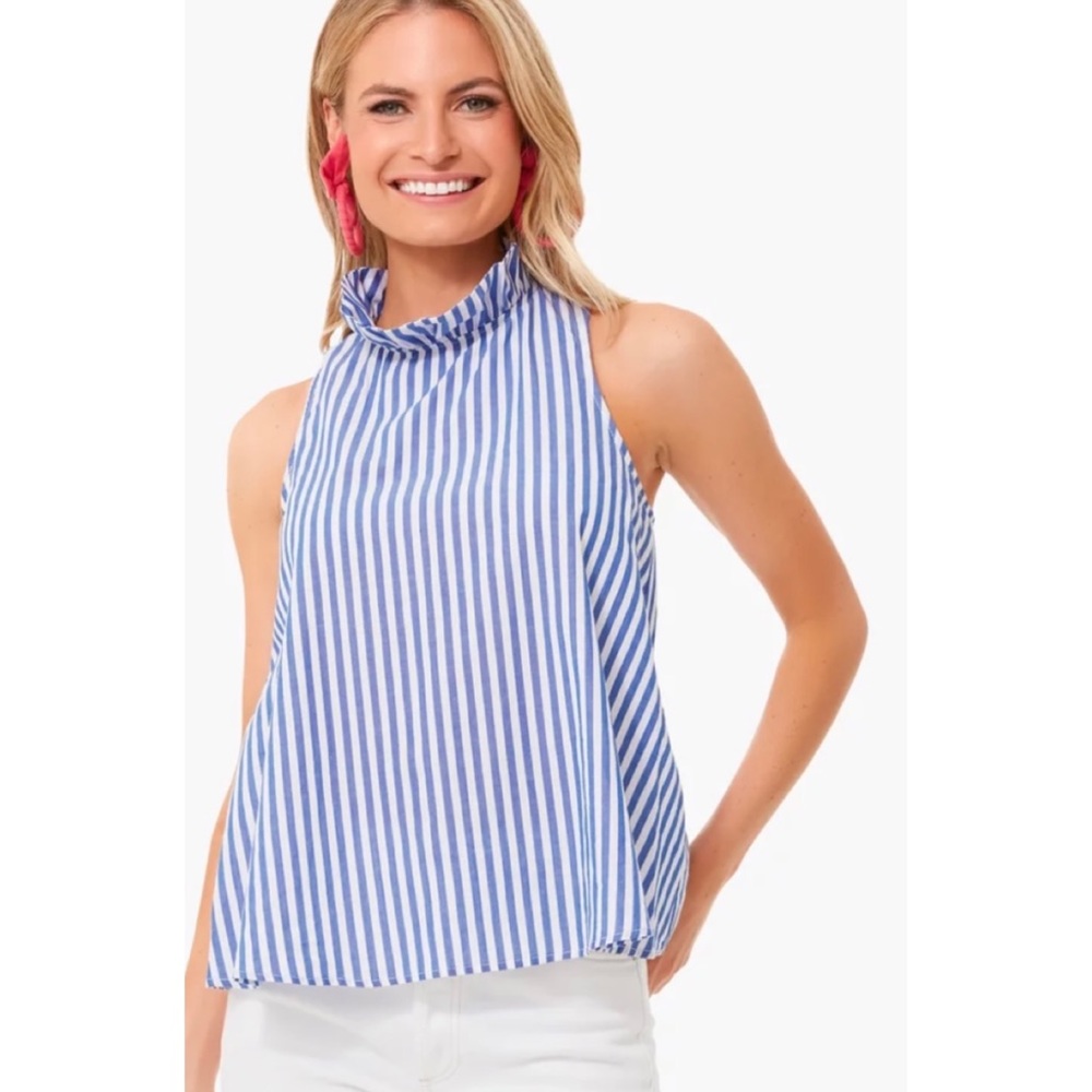 Tuckernuck Pomander Place Blue White Striped Mason Blouse